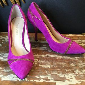 Enzo Angiolini suede zipper designer pointy heels